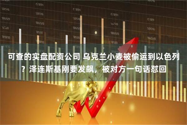 可查的实盘配资公司 乌克兰小麦被偷运到以色列？泽连斯基刚要发飙，被对方一句话怼回