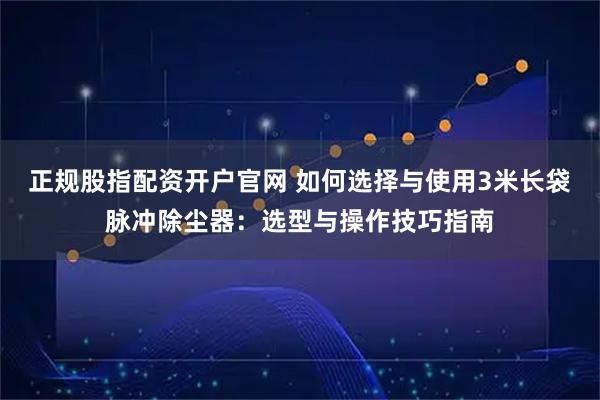 正规股指配资开户官网 如何选择与使用3米长袋脉冲除尘器：选型与操作技巧指南